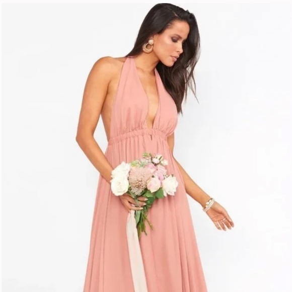 Show Me Your Mumu Dress Womens Medium Luna Halter Bridesmaids Wedding Formal - Picture 4 of 16
